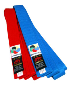 SHUREIDO Kumite Cinturón de Competición de Karate de Algodón Rojo o Azul - WKF