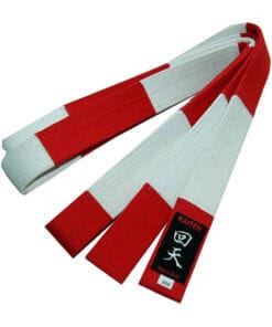 Cinturón de kárate rojo y blanco Kaiten