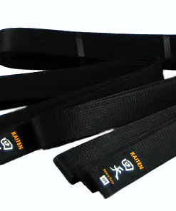 Cinturón negro de seda natural Kaiten extra grueso