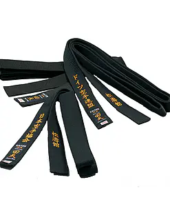 Cinturón de satén negro Kaiten