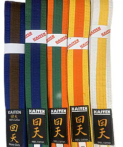Cinturones bicolores Kaiten 100% algodón