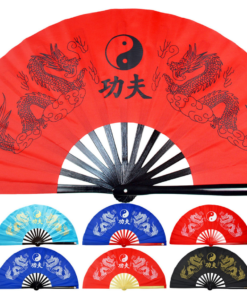 Abanico de Tai Chi (Tai Ji Shan) Doble Dragón – A Medida