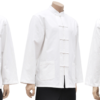 Camiseta tradicional «Tangzhuang» de manga larga, blanca