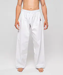 Pantalón de entrenamiento de kárate FUJI-MAE-blanco