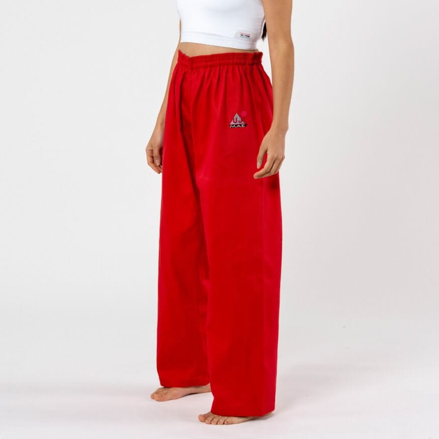 Pantalón de entrenamiento de kárate FUJI-MAE azul o rojo 5 Pantalón de entrenamiento de kárate FUJI-MAE-rojo