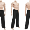 Pantalones de tai chi de viscosa y algodón, negros