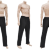 Pantalones Tangzhuang de algodón negros