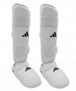 Espinilleras y protectores de pies Adidas para kárate - blanco - WKF
