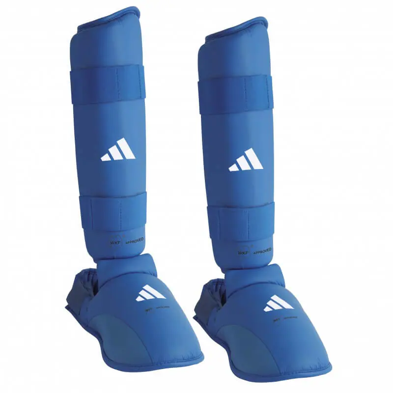 Espinilleras y protectores de pies Adidas para kárate - azul, rojo - WKF 6 Espinilleras y protectores de pies Adidas para kárate - azul, rojo - WKF