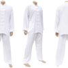 Conjunto de tai chi de viscosa y algodón blanco