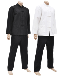 Traje tradicional Tangzhuang de manga larga de algodón