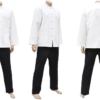 Traje tradicional Tangzhuang de manga larga de algodón blanco