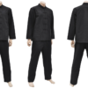 Traje tradicional Tangzhuang de manga larga, de algodón negro