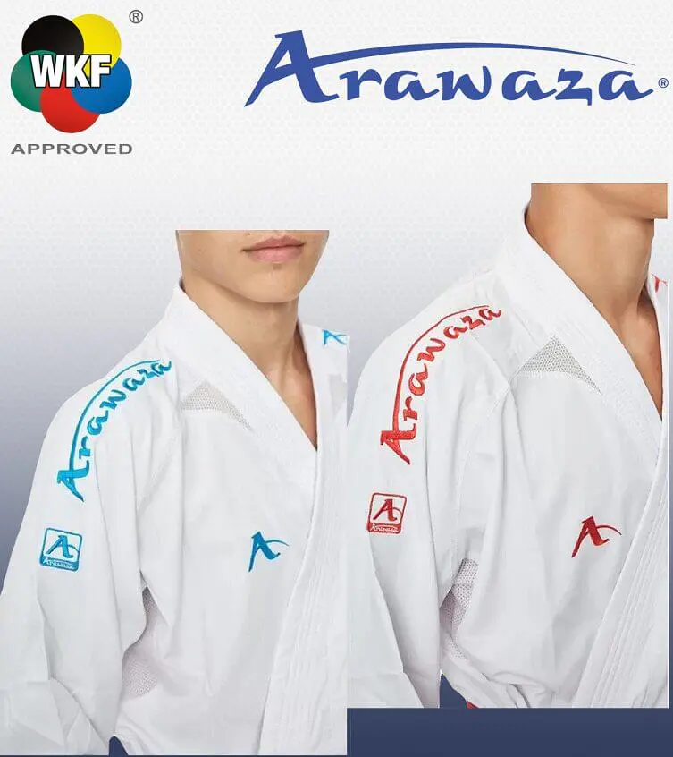 Kimono Arawaza Kumite Deluxe Evo Premier League rojo/azul WKF 3 arawaza-kumite-deluxe-evo-premiere-league-rouge-bleu-wkf