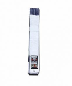 Cinturón NORIS Yoseikan Budo de piqué de algodón blanco y azul