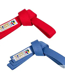 cinturón de competición karate-punok-kumite-azul-rojo-wkf