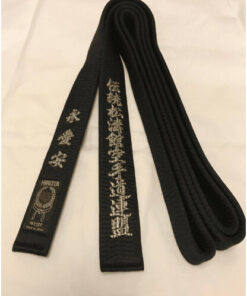 HIROTA cinturón de karate negro de seda natural - Extragrande