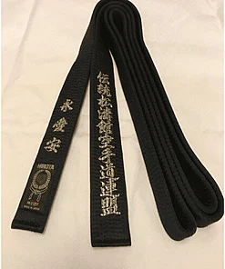 HIROTA cinturón de karate negro de seda natural - Extragrande