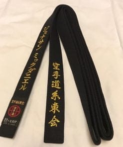 HIROTA cinturón de karate negro 100% algodón