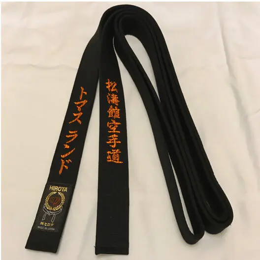 HIROTA cinturón de karate negro 100% algodón de alta calidad
