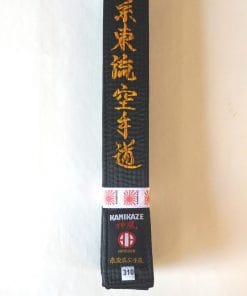 Cinturón de Karate Negro SHITO-RYU Especial KAMIKAZE - Raso de alta calidad