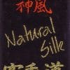 cinturón negro-karate-kamikaze-seda-natural-etiqueta