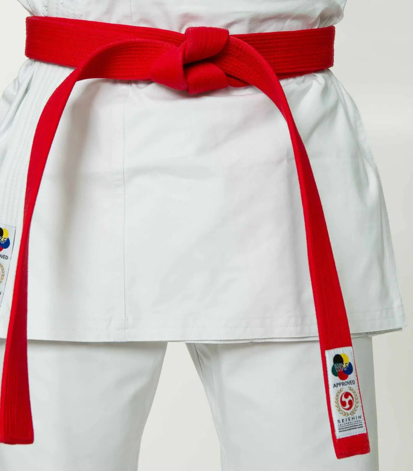 cinturones de competición-seishin-international-wkf-algodón-rojo