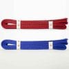 cinturones de competición-seishin-international-wkf-rojo-y-azul-satinado-perfil