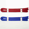 cinturones de competición-seishin-international-wkf-rojo-y-azul-satinado-perfil