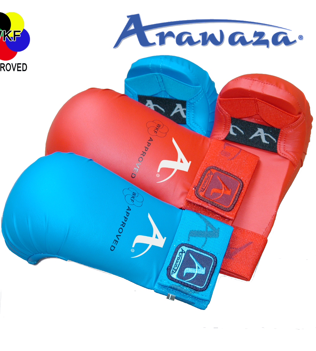 Guantes de kárate ARAWAZA azules o rojos - WKF