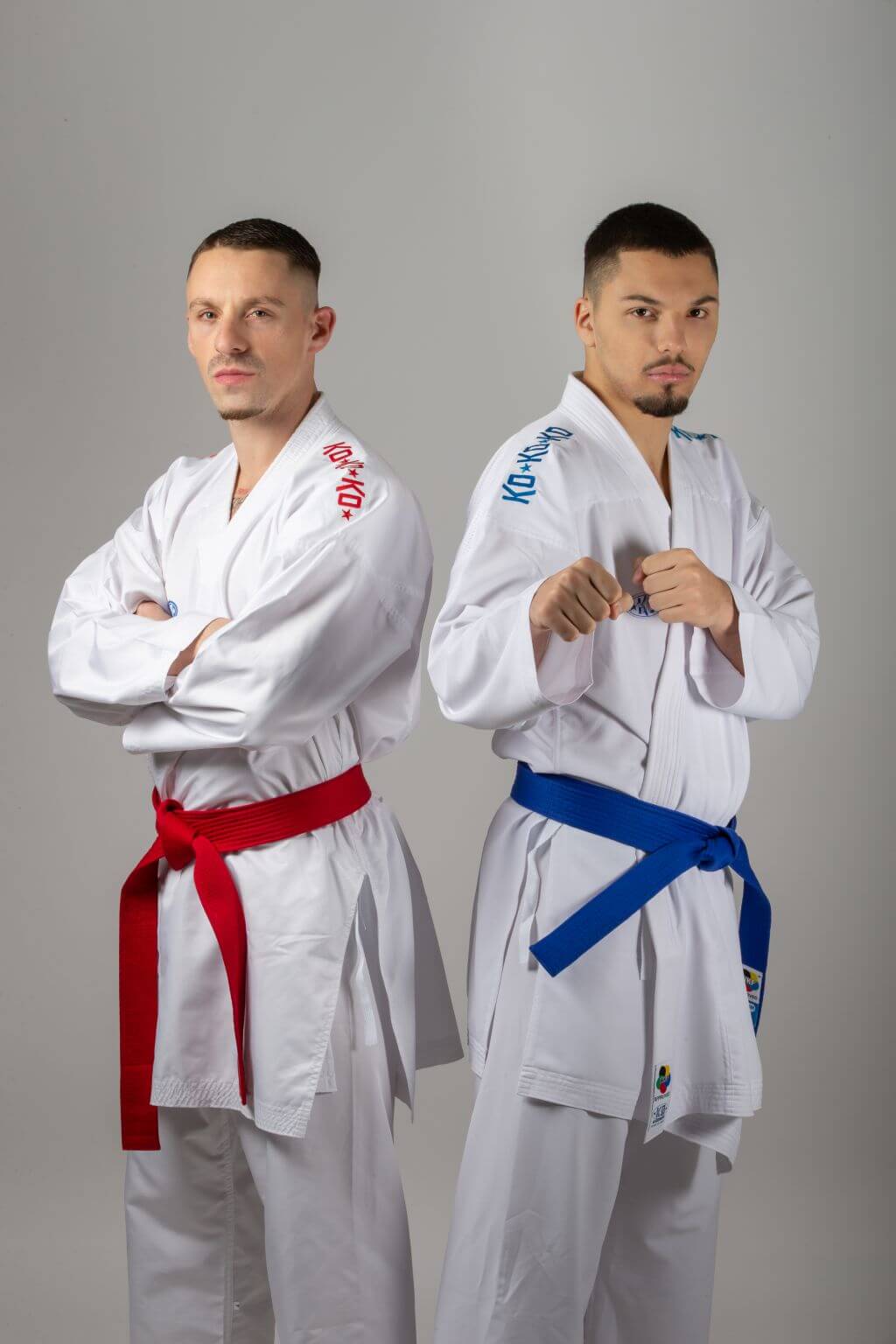 Kimono Karate KO Italia SKIN - Premiere League (conjunto rojo y azul) WKF 3 Kimono Karate KO Italia SKIN Premiere League