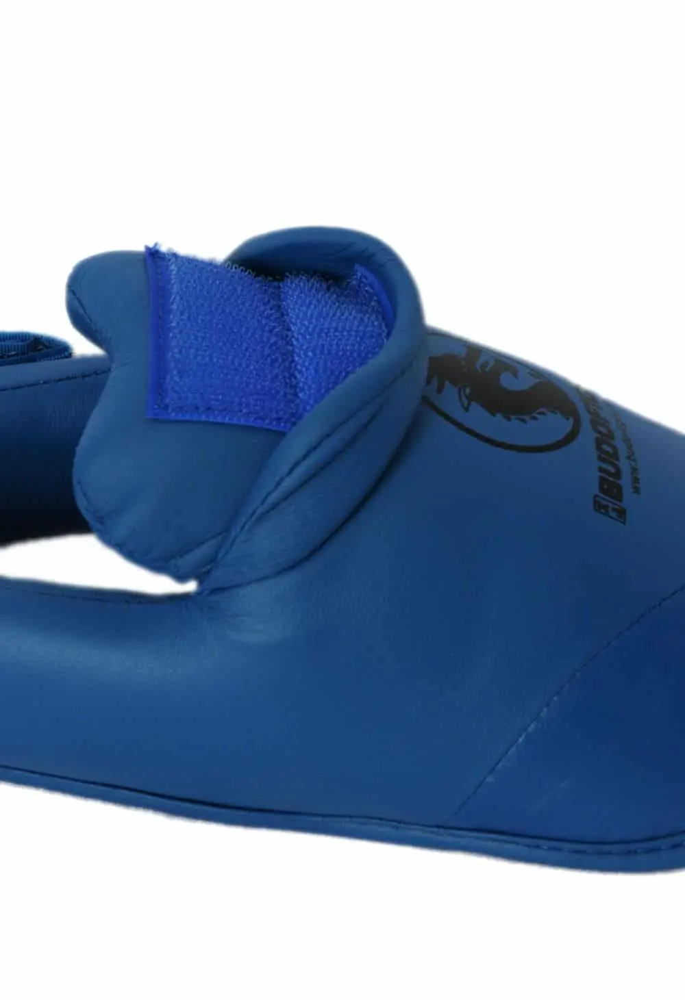 protector-de-pie-de-karate-desmontable-pu-budo-lucha-azul-protector-de-espinilla-velcro-sujeción