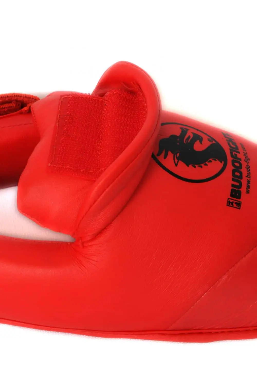 protector-pie-de-karate-desmontable-pu-budo-de-lucha-rojo-protector-de-tibia-velcro