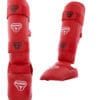 Protector de espinillas y pies de kárate Punok - azul o rojo - WKF 15 shin-and-karate-foot-protectors-punok-red-wkf