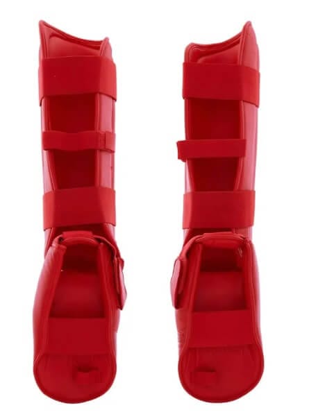 Protector de espinillas y pies de kárate Punok - azul o rojo - WKF 7 red-karate-shin-and-foot-protectors-punok