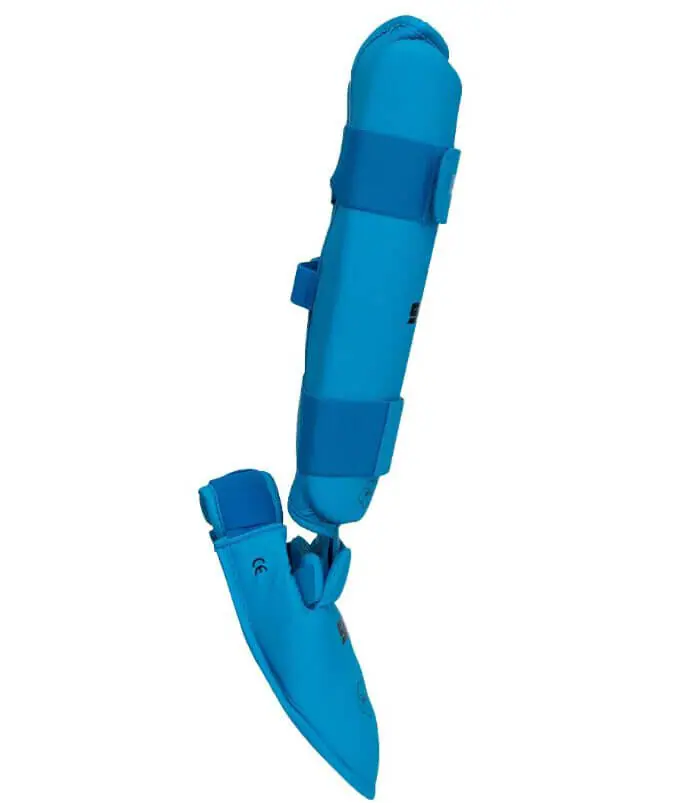 Protector de espinillas y pies de kárate SMAI - WKF 4 shin-and-karate-foot-protector-smai-wkf-blue-