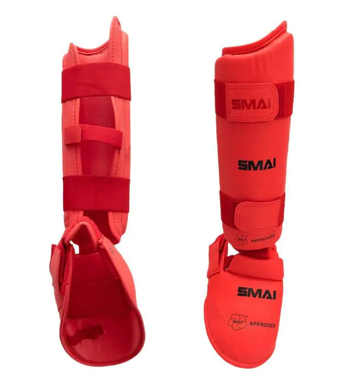 Protector de espinillas y pies de kárate SMAI - WKF 6 protege-tibia-y-pie-de-karate-smai-wkf-rougz
