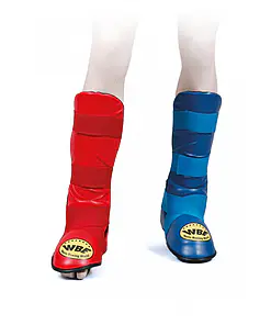 Protectores de espinillas y pies Noris Karate Contact - azul o rojo