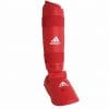 Espinilleras y protectores de pies Adidas para kárate - azul, rojo - WKF 8 adidas-66135d-protector-de-pies-movible-guarda-espinilla-rojo
