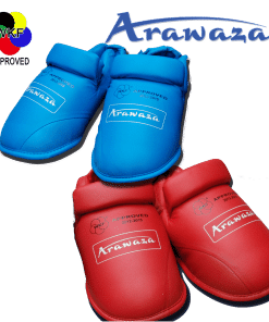 ARAWAZA Karate protectores de pie azul o rojo - WKF