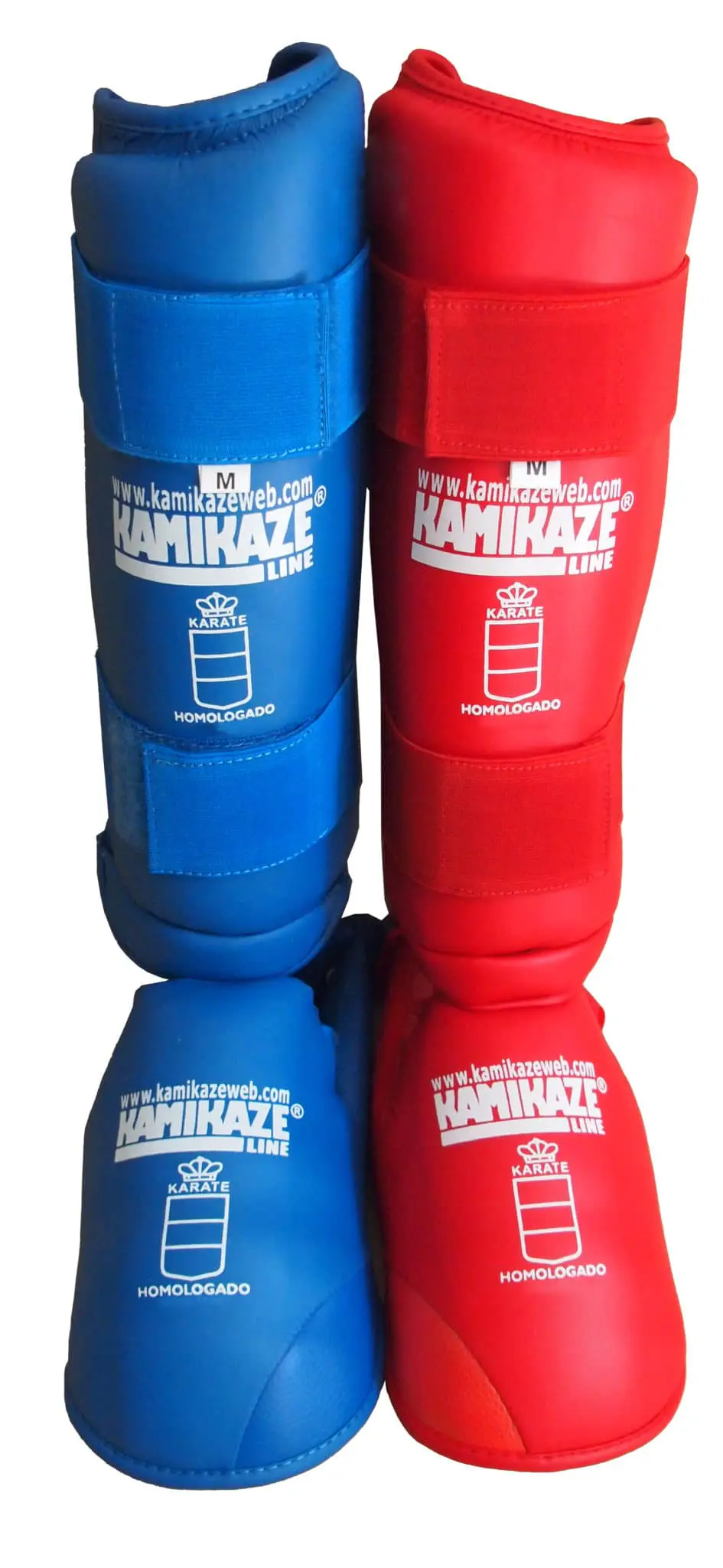 Espinilleras y Protectores de pies Kamikaze - azul o rojo