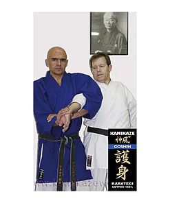 GOSHIN Chaqueta karate-gui Kamikaze - Azul-brazo-clef